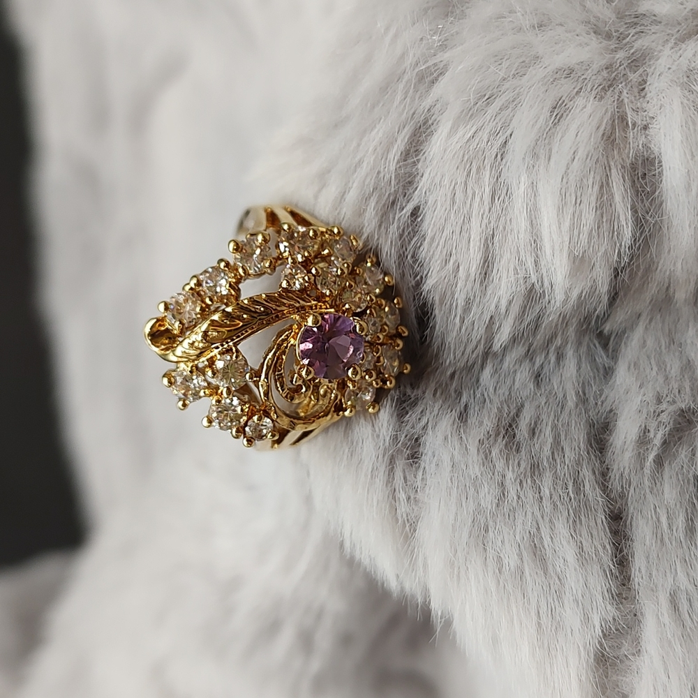 Gold-plated Amethyst ring